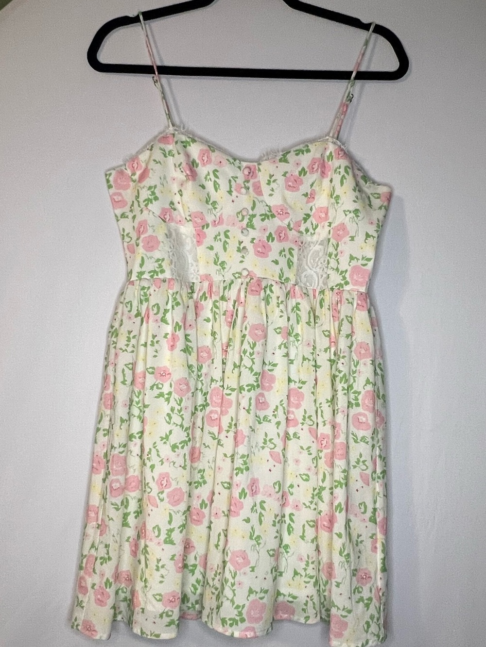 Ardene Cream Dress with Pink Floral Print